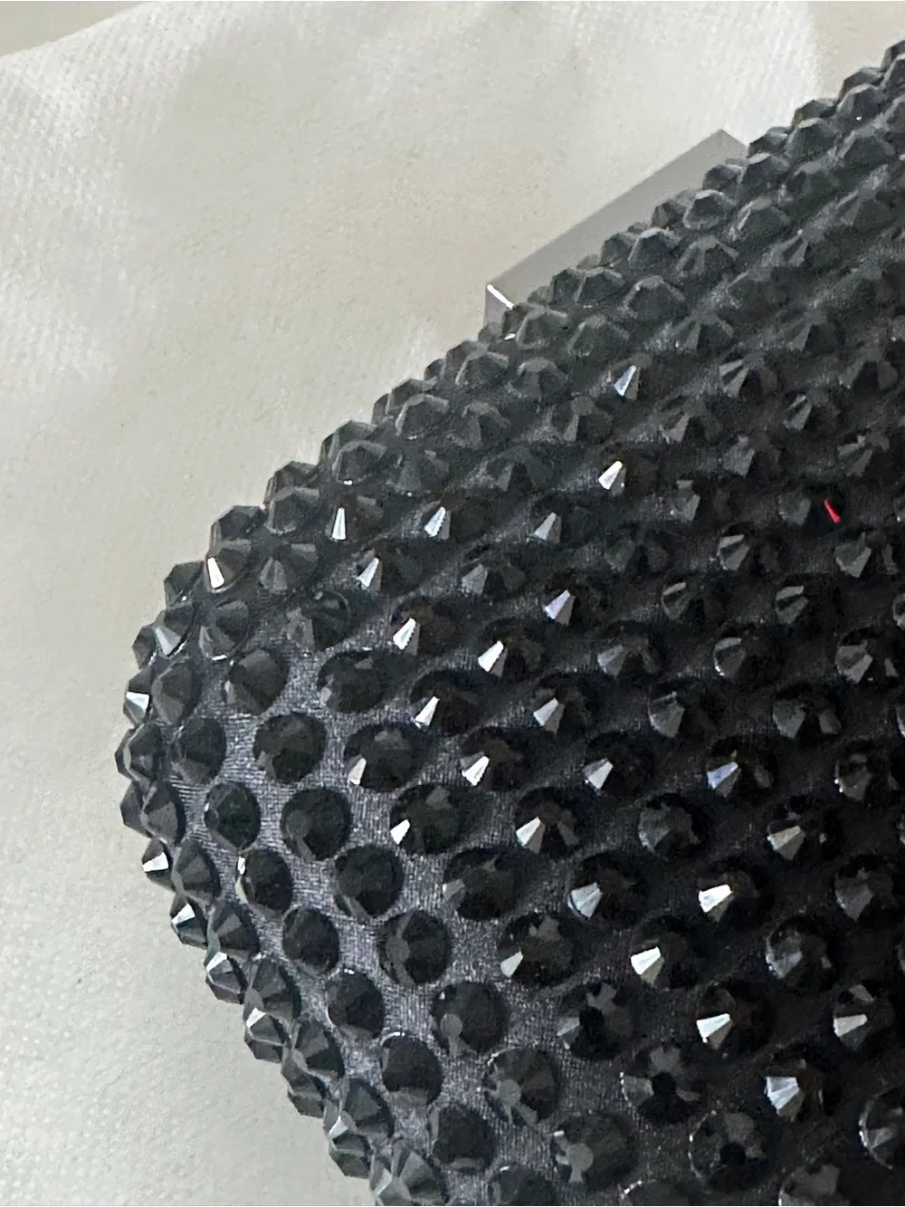 Olga Berg Black Crystal-Embellished Evening Clutch